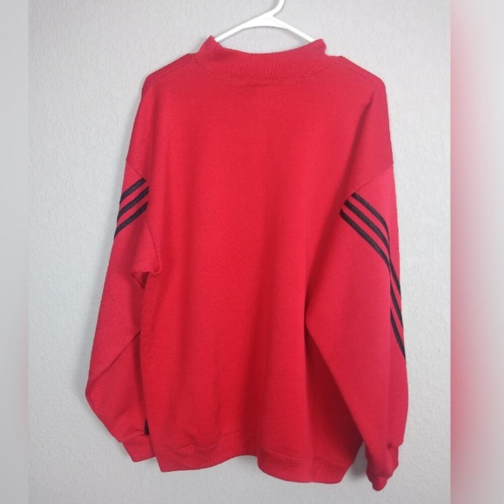 Vintage Adidas Logo Embroidered Mock Neck Sweatshirt Size Large - Picture 15 of 16